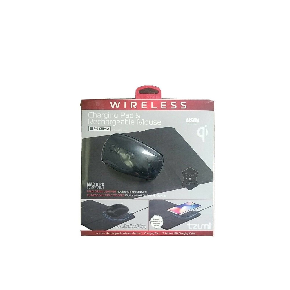 Wireless Charging Pad & Rechargeable Mouse 2.4 GHz, 2018, BRAND NEW